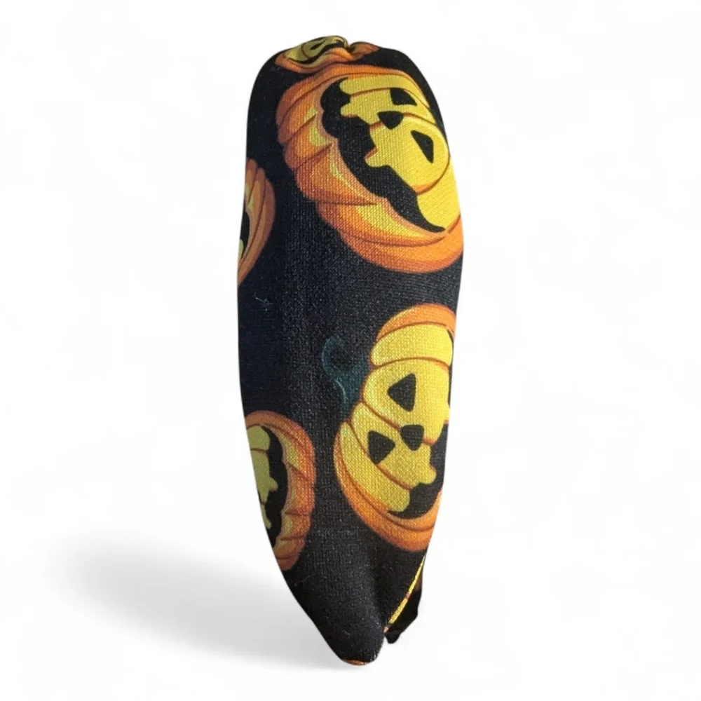NEW Halloween Pumpkin Headband Theme Orange Knot Accessory